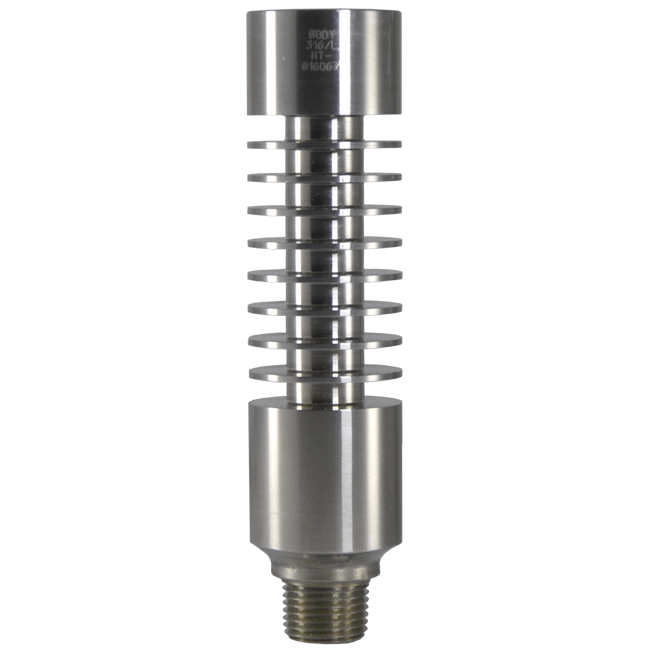 MAC-WELD Gauge Siphon Finned, 316/L, 1/2"Female NPT Inlet x 1/2"Male NPT Outlet